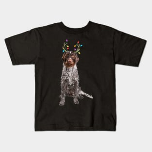 German Wirehaired Pointer Christmas Dog Kids T-Shirt